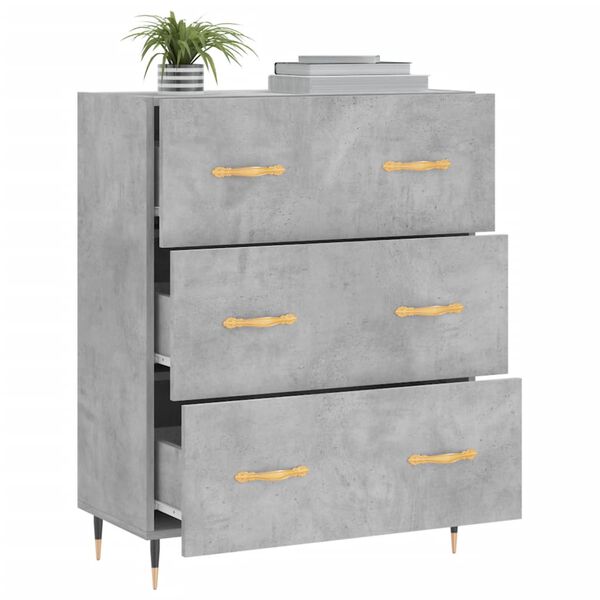 vidaXL Credenza Grigio Cemento 69,5x34x90 cm in Legno Multistrato