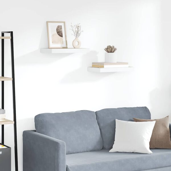 vidaXL Scaffali a Parete 2 pz Rovere e Bianco 40x23x3,8 cm in MDF