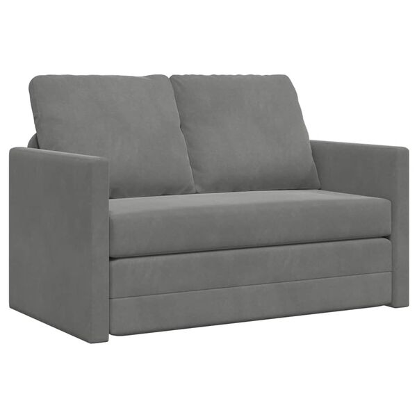vidaXL Divano Letto da Terra 2 in 1 Grigio Scuro 122x204x55 cm Velluto