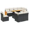 vidaXL Set Divani da Giardino 9 pz con Cuscini Nero in Polyrattan