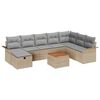 vidaXL Set Divano da Giardino 9 pz Beige polyrattan