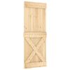 vidaXL Porta Scorrevole con Set Hardware 90x210 cm Legno Massello Pino