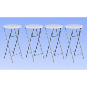 vidaXL Tavoli da Bar Set 4 pz con Ripiano in MDF Bianco