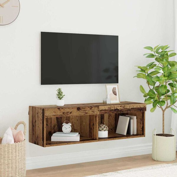 vidaXL Set mobile TV Legno vecchio 100 x 30 x 30 cm Legno multistrato
