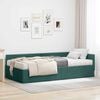 vidaXL Struttura Letto Angolare con Materasso 2 pcs Verde Tessuto