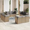 vidaXL Set Divani da Giardino 12 pz con Cuscini Beige in Polyrattan