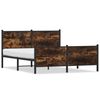 vidaXL Giroletto senza Materaso in Metallo Rovere Fumo 150x200 cm