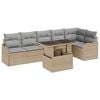 vidaXL Set di divani con cuscino 7 pcs Beige Poly Rattan