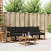 vidaXL Set di divani da esterno con cuscino 5 pcs Naturale e Nero