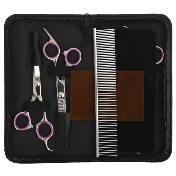 vidaXL Set Forbici da Toelettatura Cani 5 pz in Acciaio Inossidabile