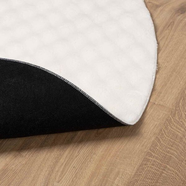 vidaXL Tappeti per area Rotondo SIROLO Crema &Oslash; 120 CM Poliestere