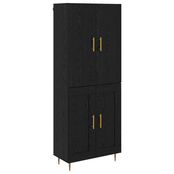 vidaXL Credenza Rovere Nero 69,5 x 34 x 180 cm Legno multistrato