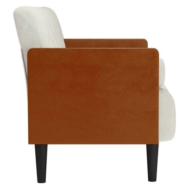 vidaXL Divano Divanetto con Cuscini Bolster Crema 110 cm Velluto