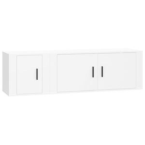 vidaXL Set di Mobili Porta TV 2 pz Bianco in Legno Multistrato