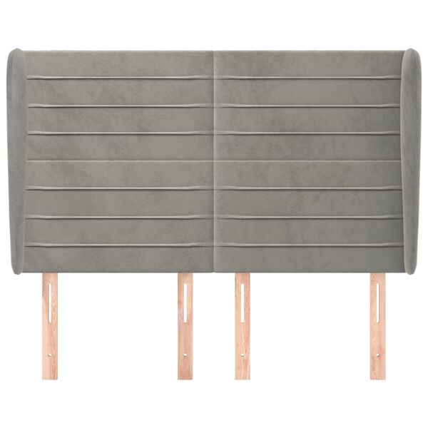 vidaXL Testiera ad Orecchio Grigio Chiaro 147x23x118/128 cm in Velluto