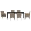 vidaXL Set da Pranzo per Giardino con cuscino 7 pcs Grigio polyrattan
