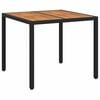 vidaXL Tavolo da Giardino Nero 90 x 90 x 75 cm polyrattan
