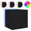 vidaXL Mobili TV a Parete con Luci LED 2pz Neri 40,5x35x40 cm