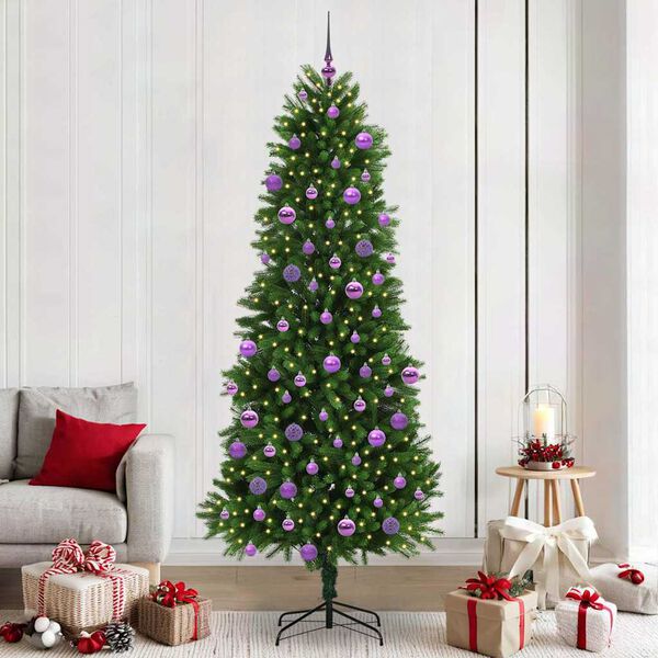 vidaXL Albero di Natale con 300 LED con supporto Verde 240 cm PE