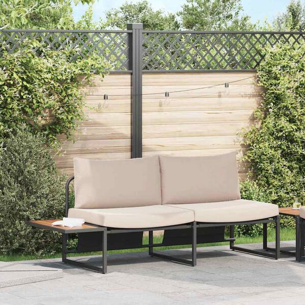 vidaXL Divano da giardino Marrone 200.5 x 70 x 85.5cm Metallo