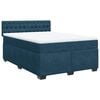 vidaXL Giroletto a Molle con Materasso Blu Scuro 140x200 cm in Velluto
