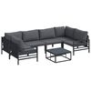 vidaXL Set Divano da Giardino 7 pz Nero Acciaio