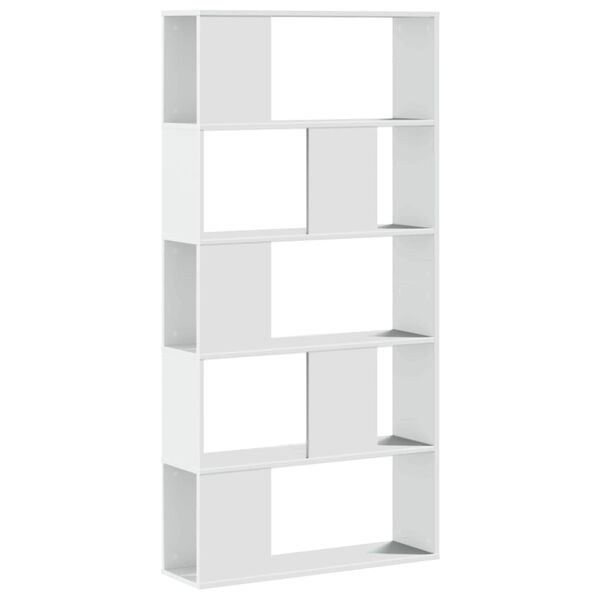 vidaXL Libreria 5 Ripiani Bianca 80,5x23,5x162,5cm Legno Multistrato