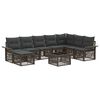 vidaXL Set Divano da Giardino 9 pz Grigio polyrattan