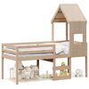vidaXL Letto a Soppalco con Tetto 75x190 cm in Legno Massello di Pino