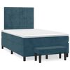 vidaXL Giroletto a Molle con Materasso Blu Scuro 120x200 cm in Velluto