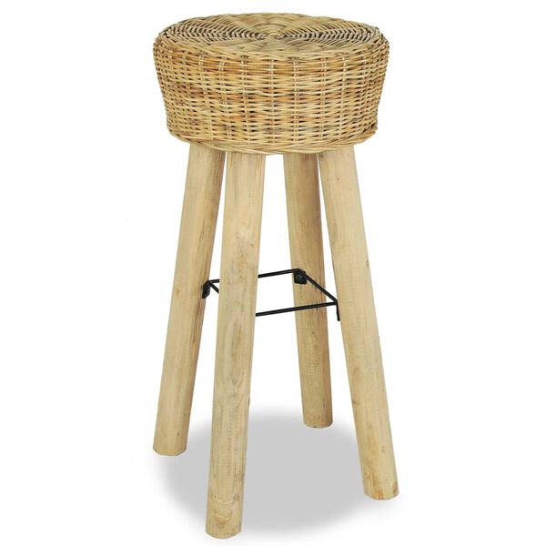 vidaXL Sgabelli da Bar 2 pz in Rattan Naturale
