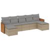 vidaXL Set Divani da Giardino 7 pz con Cuscini Beige in Polyrattan