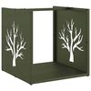 vidaXL Rastrelliera per Legna da Ardere Verde Oliva 40x40x40 cm