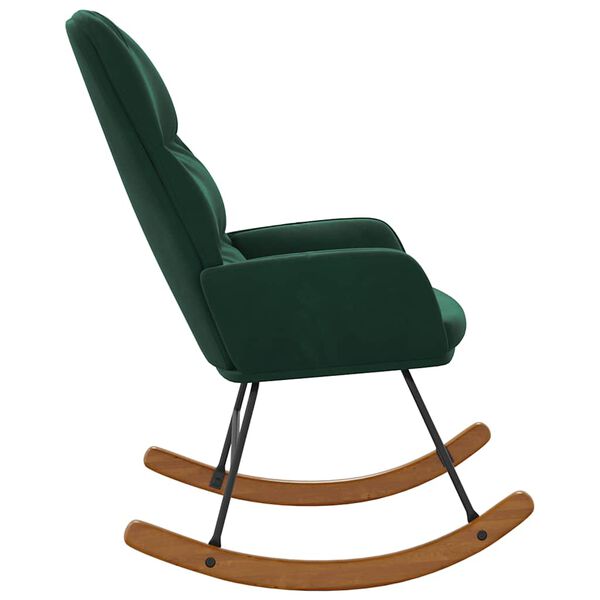 vidaXL Sedia da Pranzo Verde Scuro in Velluto