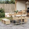 vidaXL Set da Pranzo da Giardino 9 pz con Cuscini Beige in Polyrattan