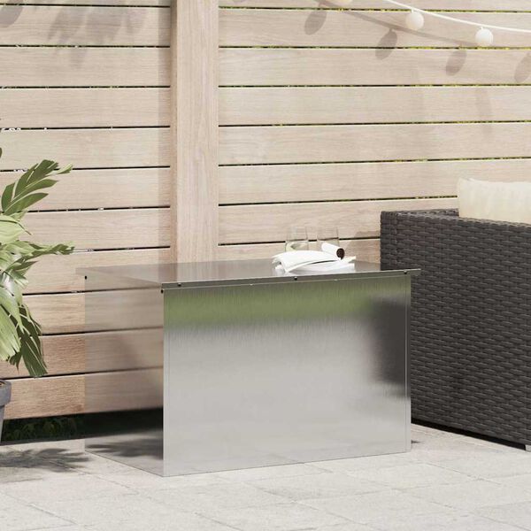 vidaXL Scatola di Stoccaggio Esterno Argento 80 x 50,5 x 50 cm Acciaio