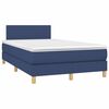 vidaXL Letto a Molle con Materasso e LED Blu 120x190 cm in Tessuto