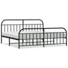 vidaXL Giroletto con Testiera e Pediera Metallo Nero 193x203 cm