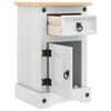 vidaXL Comodino con cassetto Bianco 35 x 32,5 x 58 cm Pino massello
