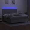 vidaXL Letto a Molle Materasso e LED Grigio Chiaro 160x200 cm Tessuto