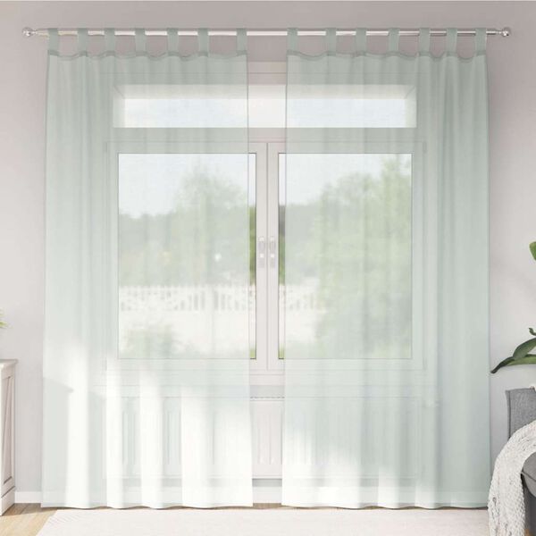 vidaXL Tende in Voile con Passanti 2 pz Grigio Chiaro 140x245 cm