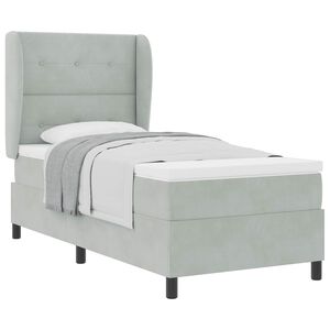 vidaXL Letto a molle con materasso Grigio chiaro 200 x 80 cm Velluto