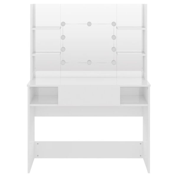 vidaXL Toeletta con Luci LED 100x40x135 cm in MDF Bianco Lucido