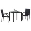 vidaXL Set da Pranzo per Giardino 3 pcs Nero