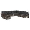 vidaXL Set Divano da Giardino 11 pcs Grigio polyrattan