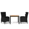 vidaXL Set da Pranzo per Giardino 3 pz in Polyrattan Nero