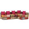 vidaXL Pouf Modulare a 4 Posti in Tessuto Patchwork