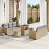 vidaXL Set Divano da Giardino con cuscino 9 pcs Beige polyrattan