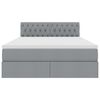 vidaXL Letto con contenitore e LED Grigio chiaro 140 x 200 cm
