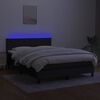 vidaXL Letto a Molle con Materasso e LED Nero 140x190 cm in Tessuto